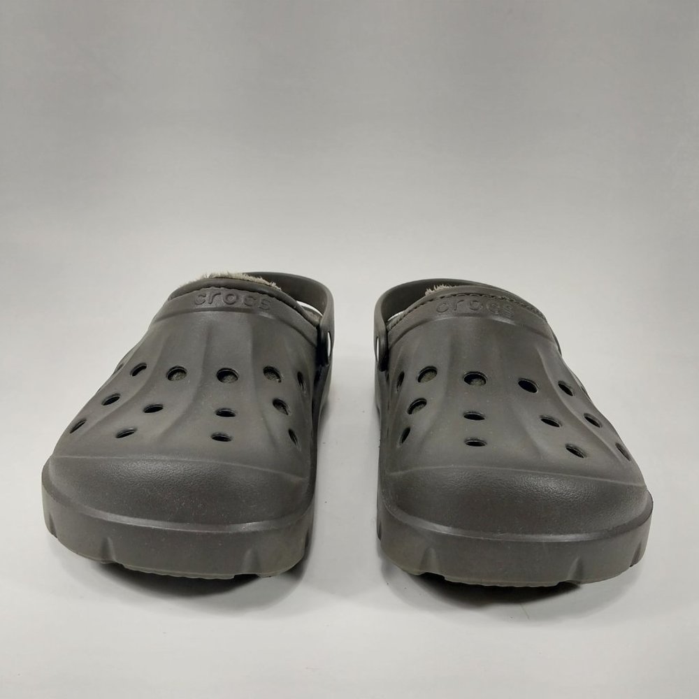 Crocs Mens 10 Womens 12 Clogs Brown Faux Fur Lined Casual Comfort Slip On Shoes - Picture 7 of 9